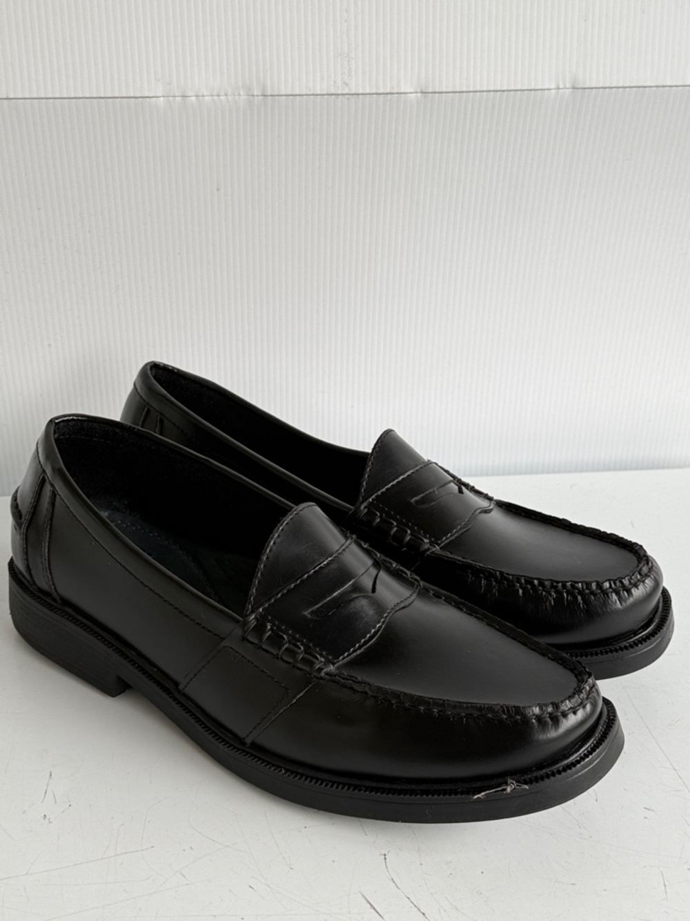 NUNN BUSH LEATHER PENNY LOAFERS BLACK SHINY LIKE NEW SIZE 12